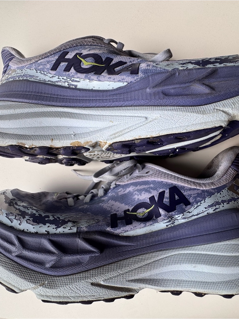 Hoka Women's Lavender and Light Gray Running Sneakers